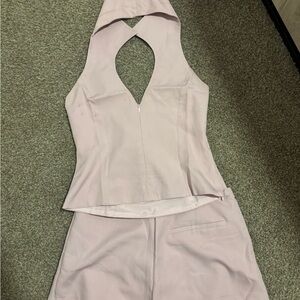 Light pink Halter Top and Shorts Set